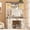 Antique White 75.2" H, variant on White Makeup Vanity Desk with Mirror and Lights, Large Vanity Table Set with Charging Station, Dressing Table with RGB Cabinets, Makeup Vanity Mirror with Lights Desk and Drawers, 3 LED Lights Modes