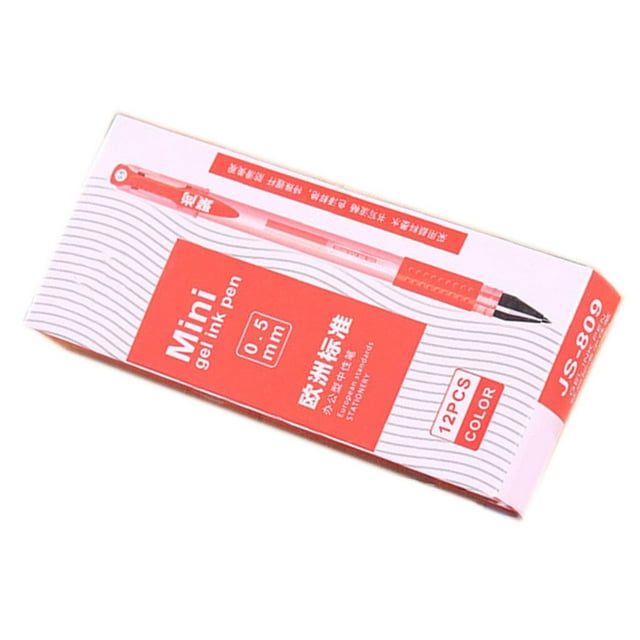 12pcs 0.5mm Gel Rollerball Pen standard gel pen Set Pipe Blue/Black/Red Ink Colouring Books Draw Write Pens