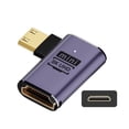 thumbnail image 4 of JSER Right Angled Mini HDMI Male to HDMI 2.1 Female UHD Extension Gold Converter Adapter Support 8K 60hz HDTV, 4 of 7