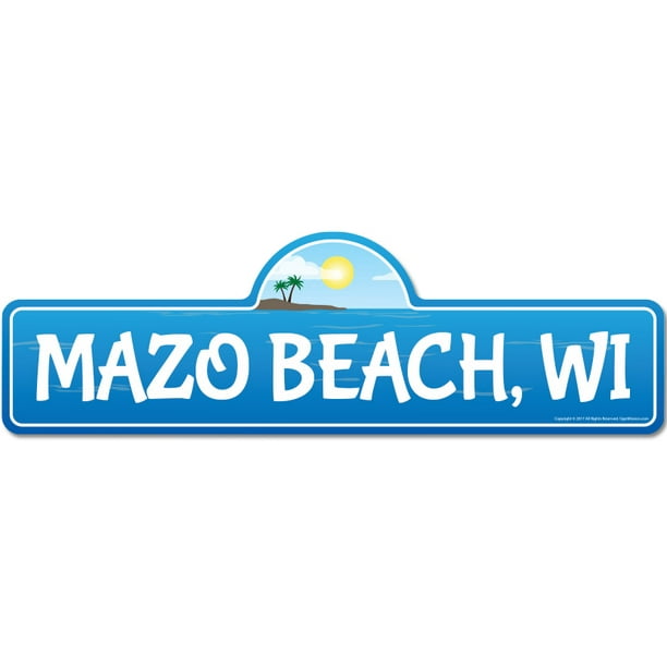 Mazo, WI Wisconsin Beach Street Sign Indoor/Outdoor Surfer, Ocean