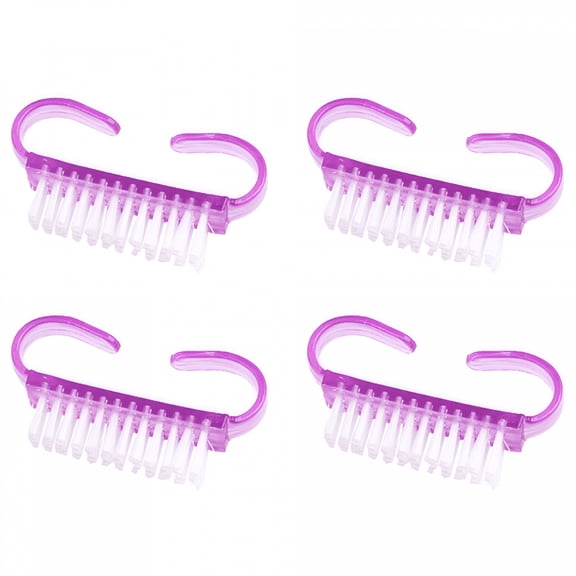 ACDANC Handle Grip Nail Brush, Fingernail Scrub Cleaning Brushes for Toes and Nails Cleaner, Pedicure Brushes for Men and Women 4 Pack - Purple