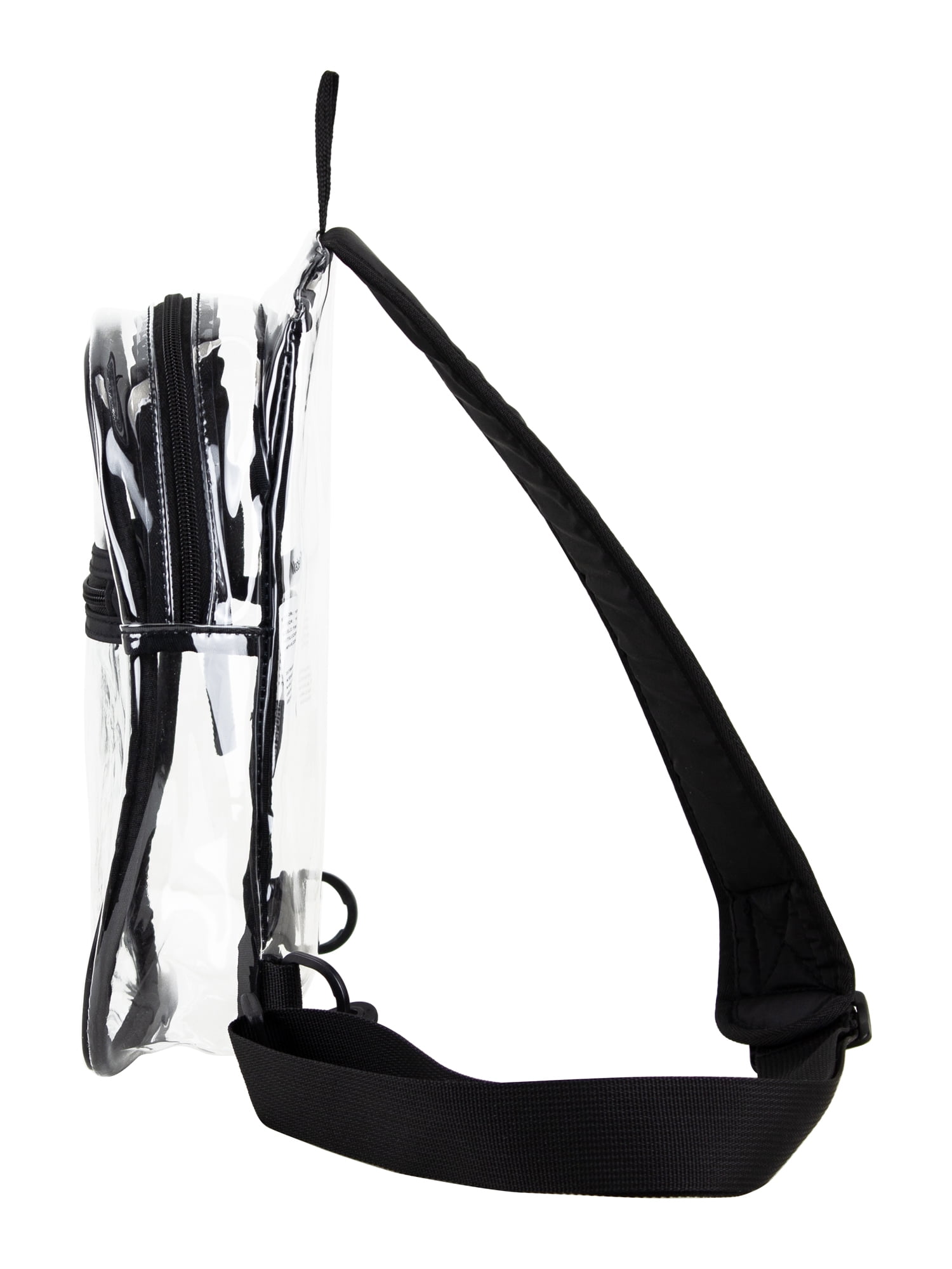Eastsport Unisex Clear Sling Stadium Approved Bag, Black Trim