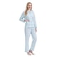 thumbnail image 4 of Conjunto de Pijama y Ropa de Descanso de Algodón para Mujer, Top de Manga Larga con Botones y Pantalones con Cintura Elástica y Cordón, Pijamas Suaves y Cómodos de Largo Completo para Mujer, Flores V, 4 of 7