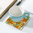 thumbnail image 5 of GZHJMY Square Drink Coasters, 1 Pcs Autumn Sunflowers Pumpkins Absorbent Ceramic Coffee Coasters for Drinks with Cork Base Housewarming Gift for Home Decor, 5 of 6