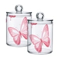 thumbnail image 2 of Pinkish Butterflies Translucent Plastic Cans Storage Canisters with Lid Set of 4, 2 of 7