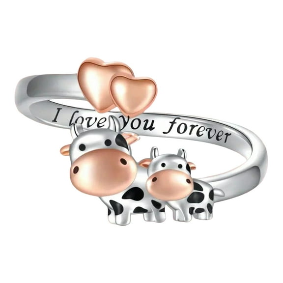 Daolelai Cute Cow with A Love Ring