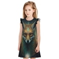 thumbnail image 1 of Balery Vintage Pattern Fox Camisón de princesa para niñas, pijama de algodón con mangas abullonadas, suave y bonito.-Medium, 1 of 6