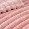 thumbnail image 3 of Exclusivo Mezcla Fleece Throw Blanket for Couch, Super Soft 3D Striped Jacquard Blanket, Lightweight Fuzzy Cozy Blankets, Pink, 50"x60", 3 of 8