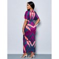 thumbnail image 2 of Purple Floral Print V-Neck Split Thigh Bodycon Party Dress For Spring Summer Holiday, 2 of 6