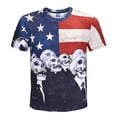 thumbnail image 2 of Cráneo de los hombres de moda de impresión en 3D informal camisetas gráficas L Soledad Camisas americanas de los hombres de la bandera, 2 of 10