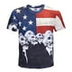 thumbnail image 2 of Moda Camisetas divertidas para hombres Flag Holiday Fancy Dress Cuello 3D Skull Head Print Tee M - 3XL L, 2 of 9