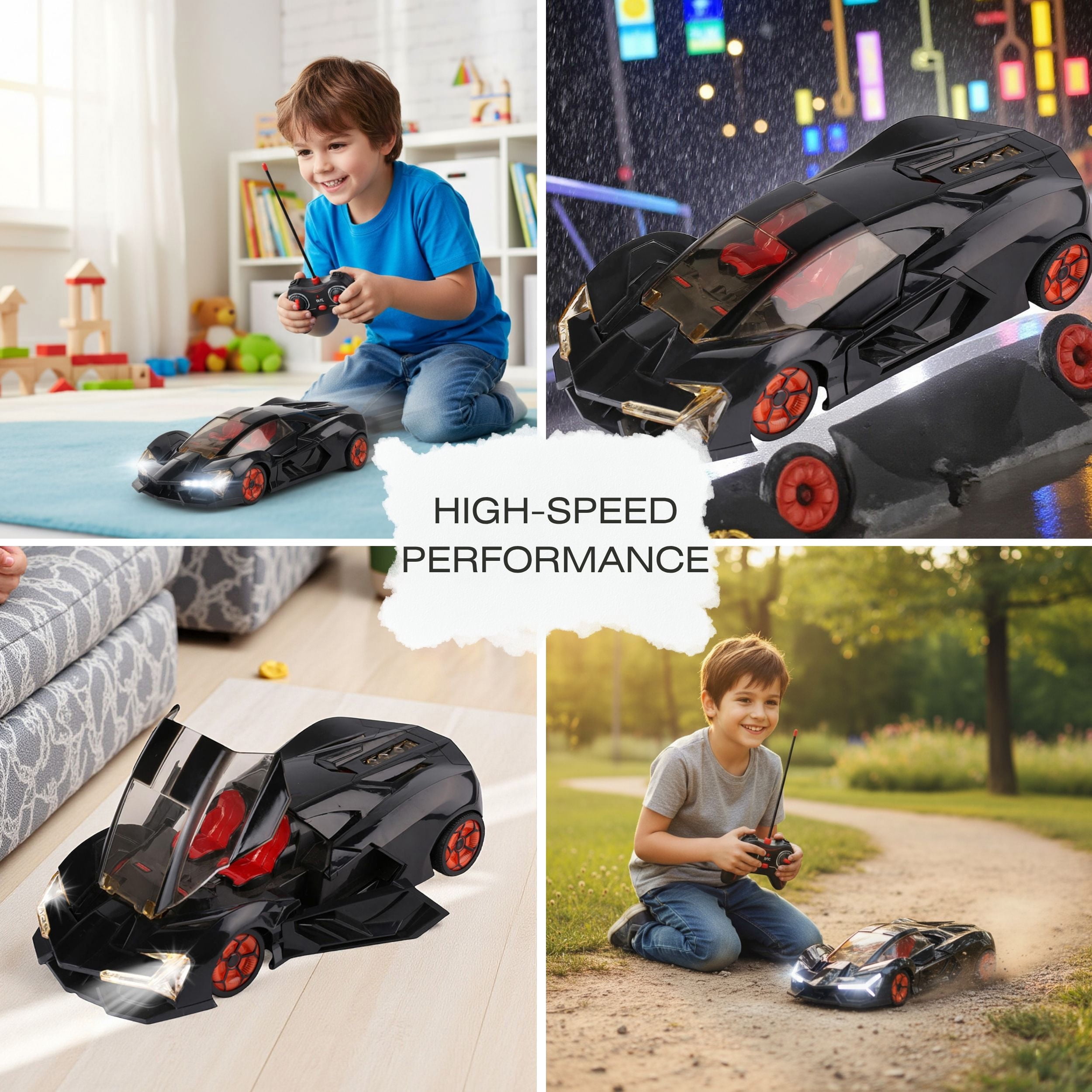 Remote Control Sports Car Super Drift Racer – High-Speed 1:12 Scale RC Car with Lights & Sounds, Full-Function Remote Control Toy for Kids