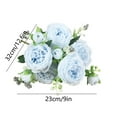 thumbnail image 3 of Xecvkr Artificial Silk Peony Bouquet White Blue Pink Yellow Fake Flowers Decorative Home Wedding Party Arrangement Realistic Faux Floral Centerpiece 1 Bundle Blue Free Size, 3 of 6