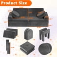 thumbnail image 2 of 12PCS Modular Kids Play Couch, Toddler Sofa, Children Creative Convertible Foam Sofa Living Room Sectional Couch for Boys Girls 3-8, Gray, 2 of 8