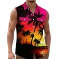 thumbnail image 2 of Noric Men's Sleeveless Hawaiian Shirt Print Button Up Tank Tops Loose Fit Beach Vest for Summer Holiday, 2 of 6