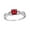 Red, variant on Princess Cut Simulated Ruby Cubic Zirconia Twisted Sides Ring Sterling Silver Size 8
