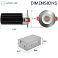thumbnail image 4 of LUXRITE 2 In. LED Recessed Light, Round White & Chrome Interchangeable Trim, 5CCT 1000LM 15W High Output Dimmable 6 Pack, 4 of 7