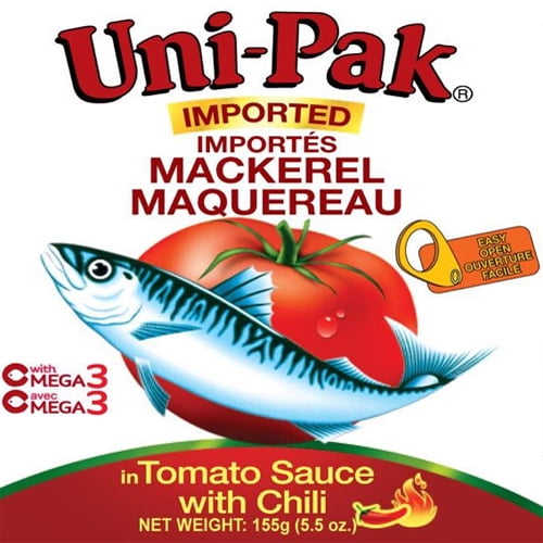 Uni-Pak Mackerel in Tomato Sauce w/Chili, 155g