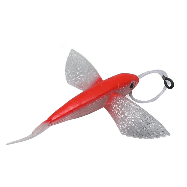 Flying Fish, Stainless Steel Attractive Bright Color Flying Fish Lure  Waterproof For Tuna Red 