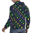 thumbnail image 6 of Fotbe Men's Hoodie with Mardi Gras Strings of Beads Pattern - Kangaroo Pocket Pullover Hooded Sweatshirt, Perfect for Daily Wear, Travel, and Home-Small, 6 of 7