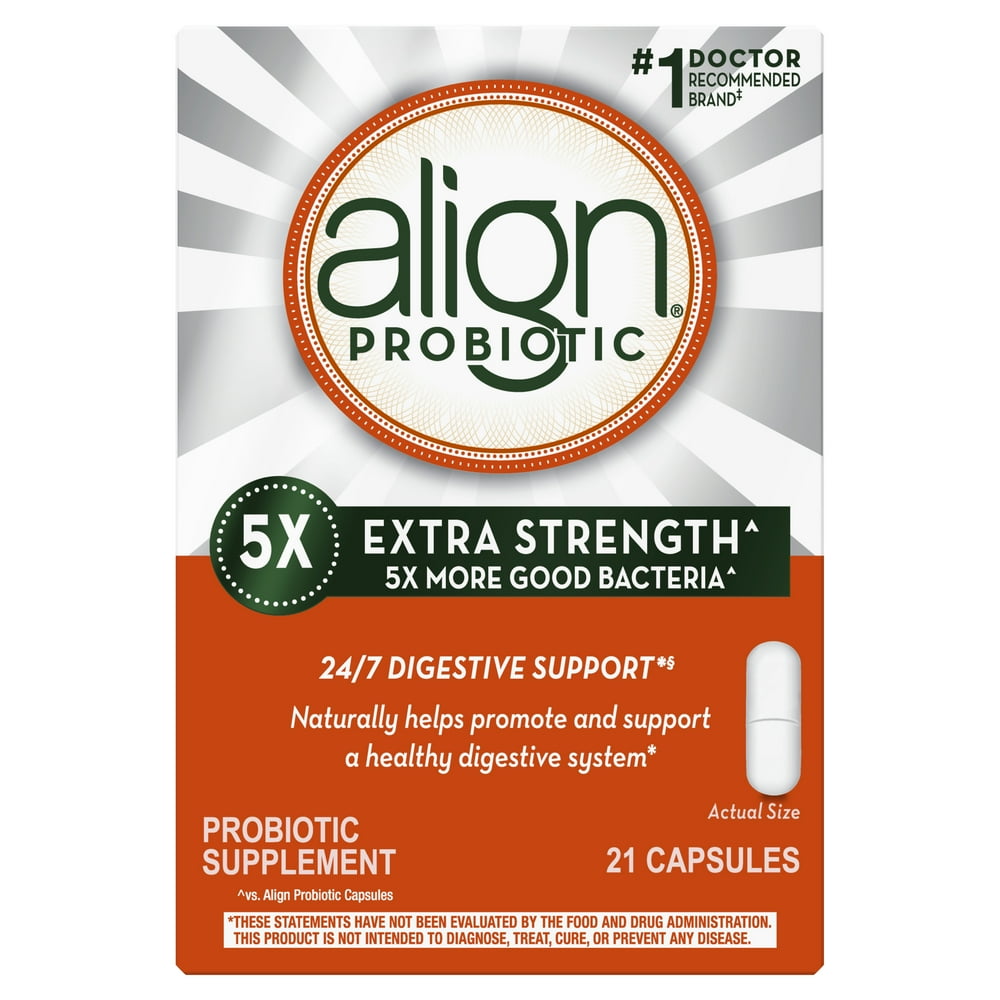 Align 5X Extra Strength Probiotic Supplement Capsules, 21 Ct Walmart