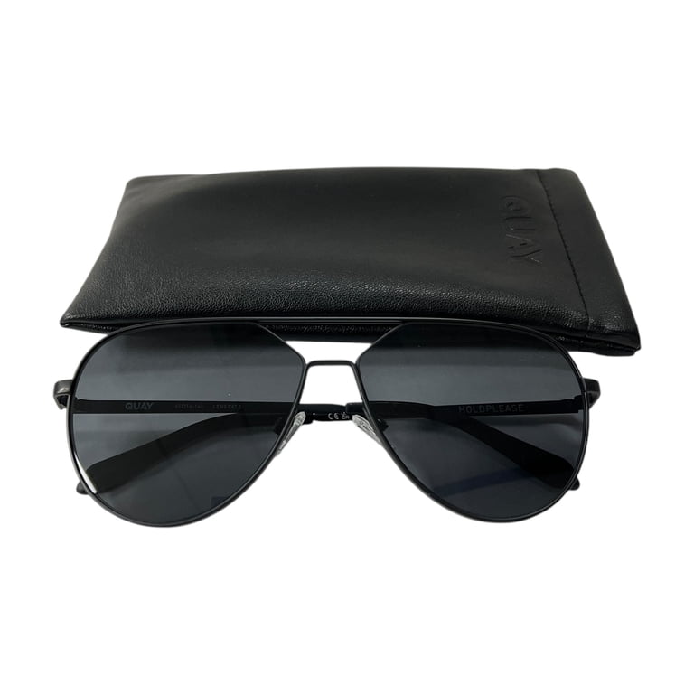 Quay Australia Hold Please Aviator Sunglasses Black Smoke 2
