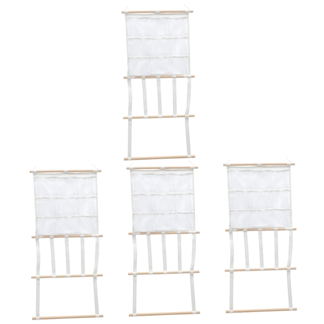 NUOLUX  White Fabric Hair Accessories Bag for Organizing Clips and Bands