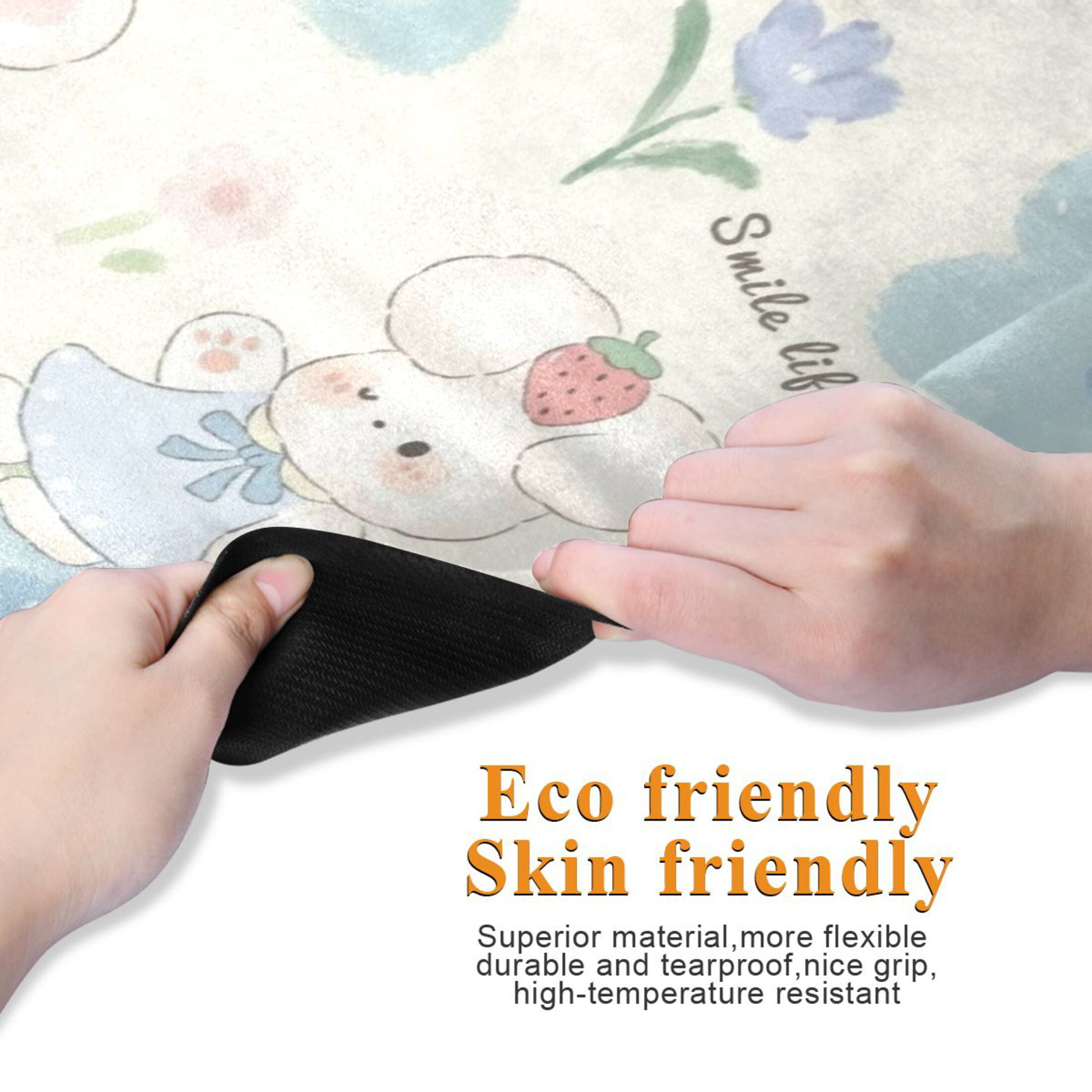 BZSMCE Yoga Mat Women Fitness Mat Cloud Bunny Smile Pattern