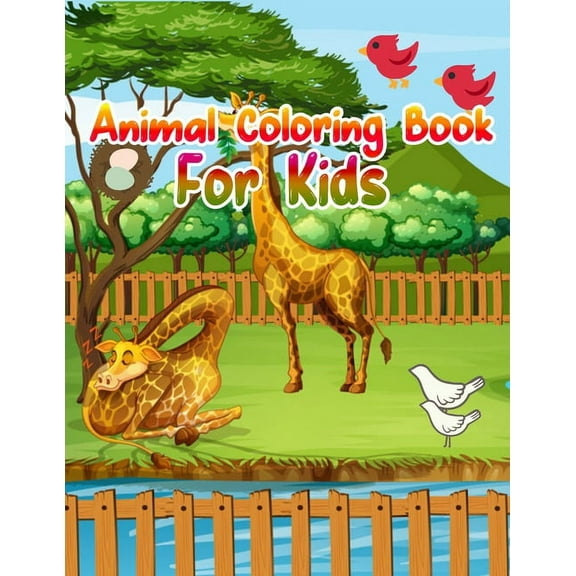 Animal Coloring Book For Kids : Cute Animals: Relaxing Coloring Book for Kids, Cute Horses, Birds, Owls, Elephants, Dogs, Cats, Turtles, Bears, Rabbits, Ages 2-4, 4-8, 8-12, (Paperback)