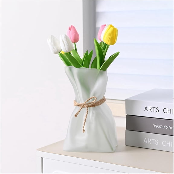 Glass Vases Irregular Shaped Flower Vase Art Decorative Flower Vase for Wedding, Dinning, Bookshelf, Home Decoration or Gift