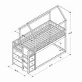 thumbnail image 4 of Bellemave Bunk Bed with Storage Drawers, Twin Over Twin Low Bunk Bed with Shelves, Wood House Floor Bunk Beds with Safety Guardrail and Ladder, Space Saving for Dormitory and Bedroom（White), 4 of 8