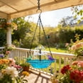 thumbnail image 3 of Rewenti Solar Cascades Hanging Bird Bath Fountain Large Hummingbird Water Glass Bowl Pump, 3 of 5