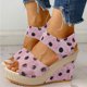 thumbnail image 2 of WILLBEST Sandalias Playa Moda Primavera Y Verano Sandalias De Mujer Suela Gruesa Tacón De Cuña Tacón Alto Boca De Pez Punta Abierta Transpirables Cómodas Lunares Gancho Estilo Casual, 2 of 6