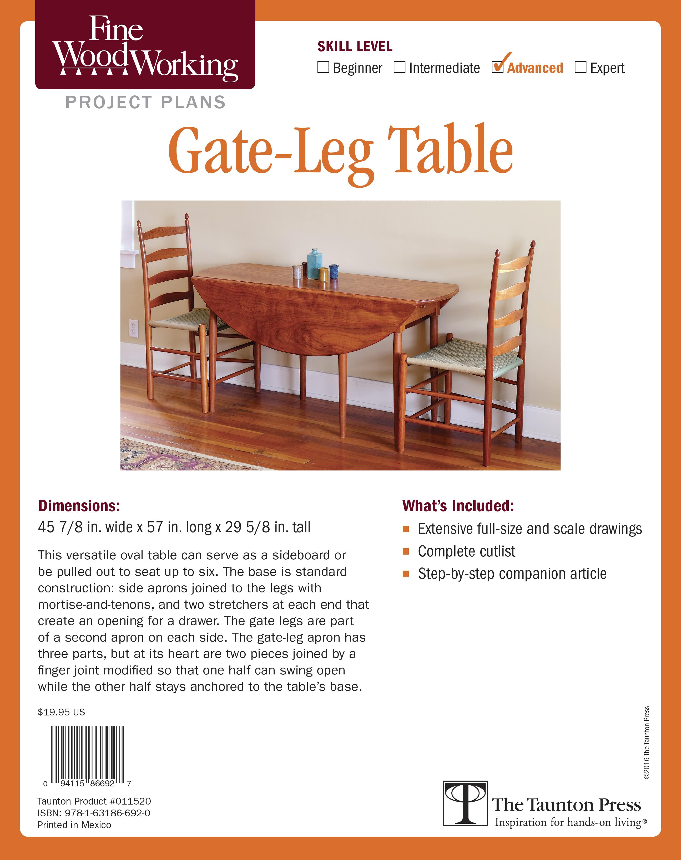 Fine Woodworking's GateLeg Table Plan (Other)