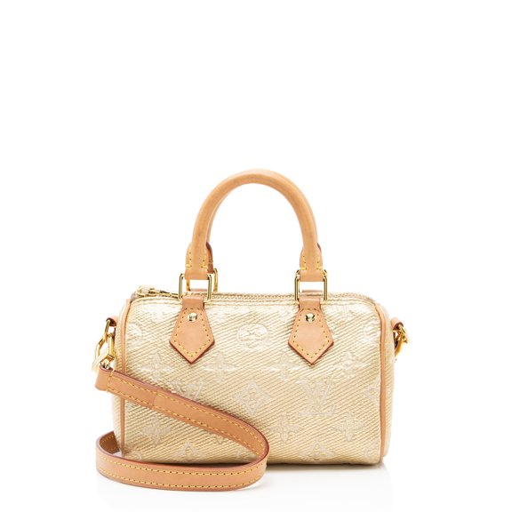 Pre-Owned Louis Vuitton Metallic Monogram Jacquard Nano Speedy Satchel