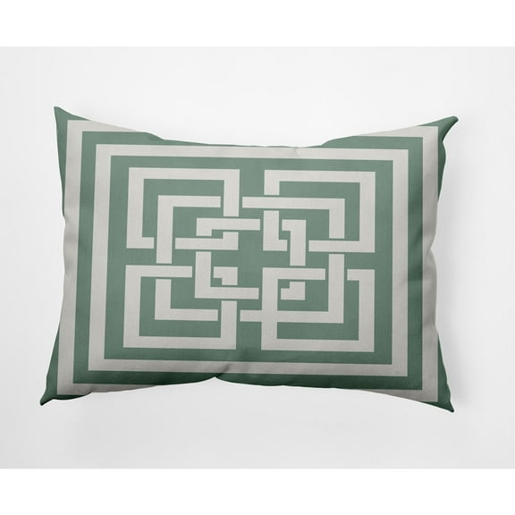 E by Design Greek New Key Nautical Indoor/Outdoor Lumbar Throw Pillow