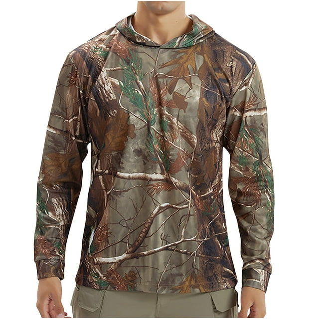 Yuyuzo Chandails en Molleton à Capuche pour Hommes Protection Solaire Manches Longues Séchage Rapide Randonnée Pull-Over