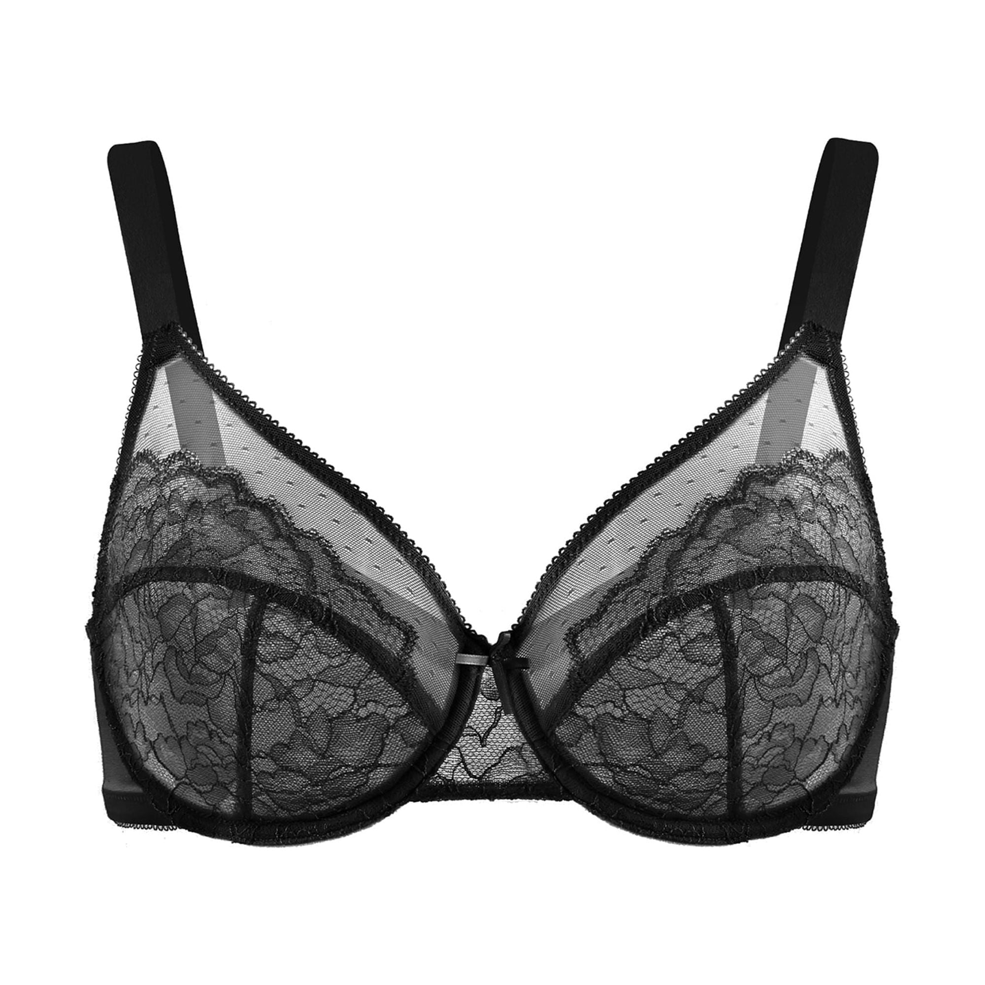 HSIA Plus Size Bras for Women Full Coverage Back Fat Underwire Unlined Bras Black 40G