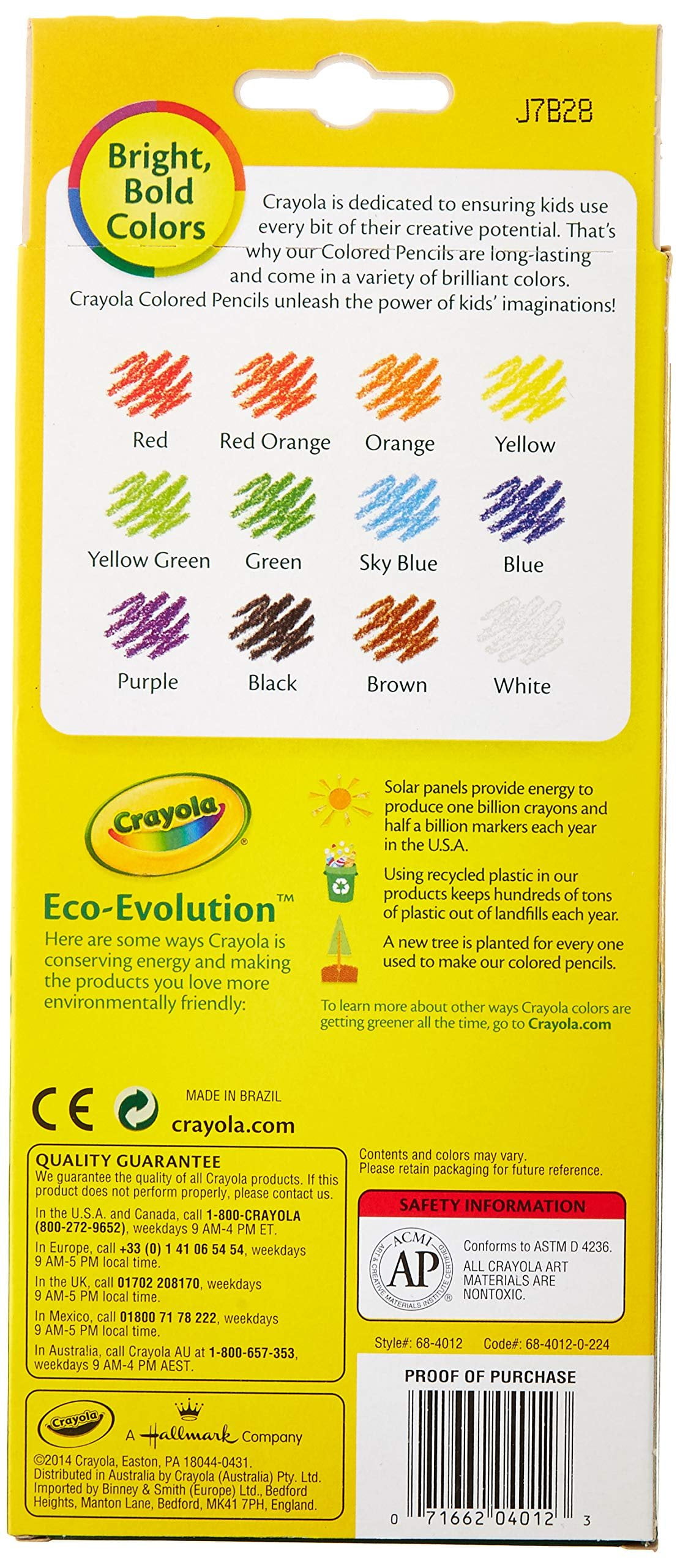 Crayola Colored Pencils Long 12 In A Pack (Pack of 12) 144 Pencils Total