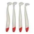 thumbnail image 1 of Appâts de Pêche Souples, Leurres de Pêche T Tail 4 Pcs Résistants aux Déchirures pour Rivière Tête Rouge Corps Blanc, Orange, 1 of 7