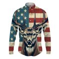 thumbnail image 4 of Camisa con solapa de animal para hombre y mujer, con estampado 3D de alce, informal, de manga larga, con botones, ropa de calle de gran tamaño, unisex, 4 of 5