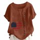 thumbnail image 1 of Camiseta Casual de Manga Corta con Botón de Cuello Redondo de las Mujeres, Tops Cortos para las Mujeres, 1 of 3