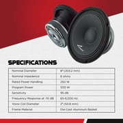 Audiopipe 8 Low Midbass 8 Ohm 250W RMS / 500W Max