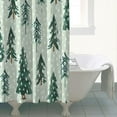 thumbnail image 4 of Light Green Christmas Tree Pattern Shower Curtain 84"x72" ,Bathroom Decorative Shower Curtains Set with 12 Hooks,Modern Waterproof Washable Shower Curtain, 4 of 6