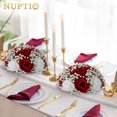 thumbnail image 6 of Nuptio Fake Flowers Floral Ball : 2 Pcs Crimson Rose Ball Artificial Flowers for Table Decorations Wedding Home Party, 6 of 8