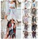 thumbnail image 2 of Mujeres sueltas gasa kimono estampado floral media manga abierto frente borlas cárdigan verano playa Abanopi Azul, 2 of 7