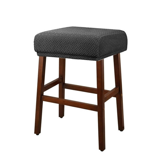 AUQ Chair Covers,Bar Stool Covers,Flexible Bench Seat Slipcover,Rectangular Ottoman Cover,Stain Resistant Fabric,Dark Gray