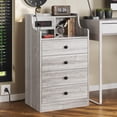 thumbnail image 2 of Afuhokles Nightstand with Charging Station, Bedside Table with 4 Drawers,End Table with Hutch, Gray, 2 of 7