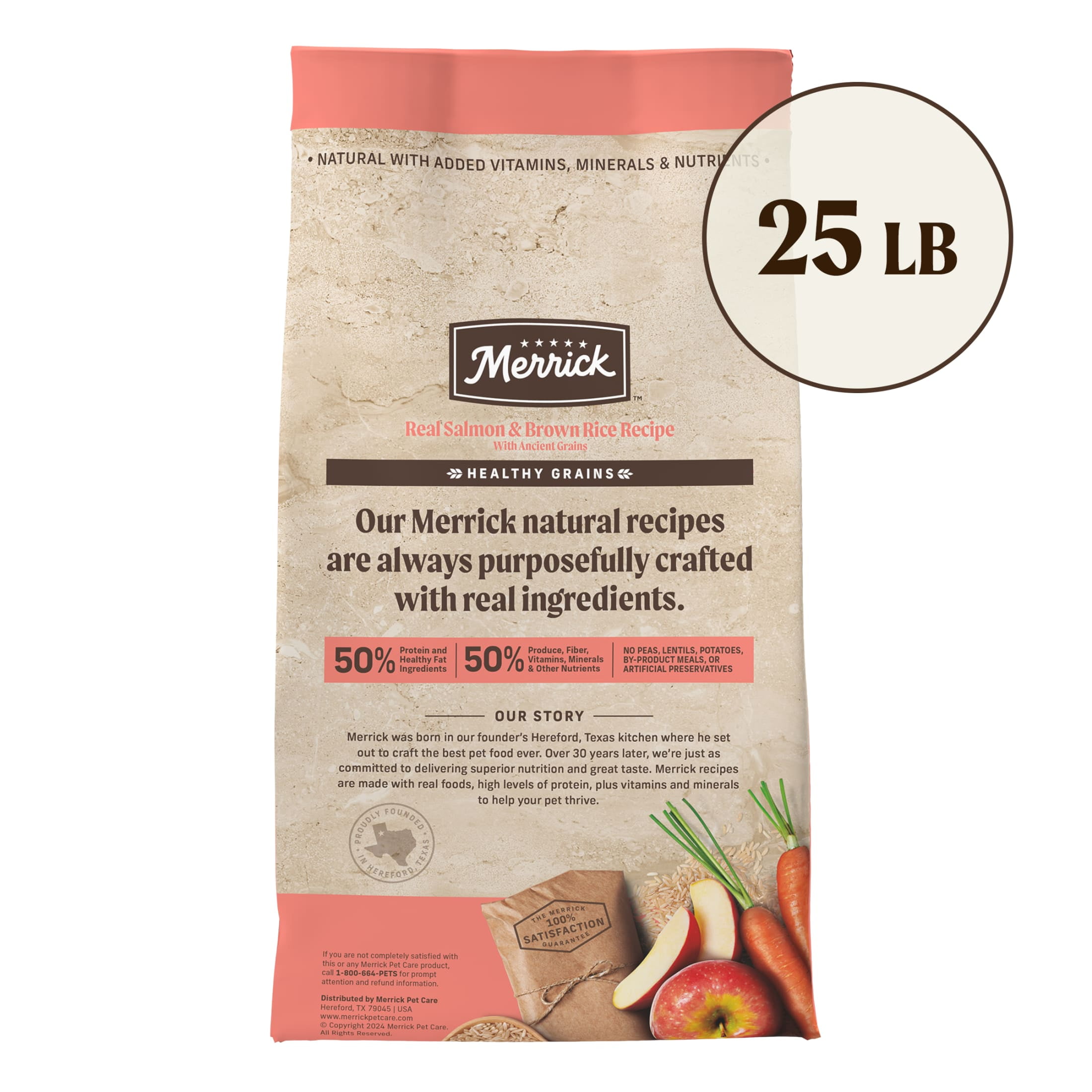 Merrick Healthy Grains Premium Adult Dry Dog Food, Wholesome and Natural Kibble with Salmon and Brown Rice, 25 lb. Bag