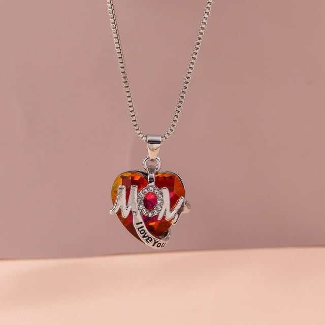 Zhuge Ideas de regalos para el Día de la Madre - Collar del Día de la Madre para mamá Regalos del Día de la Madre para mamá de hijo Regalos para ella Regalos para mamá (rojo)